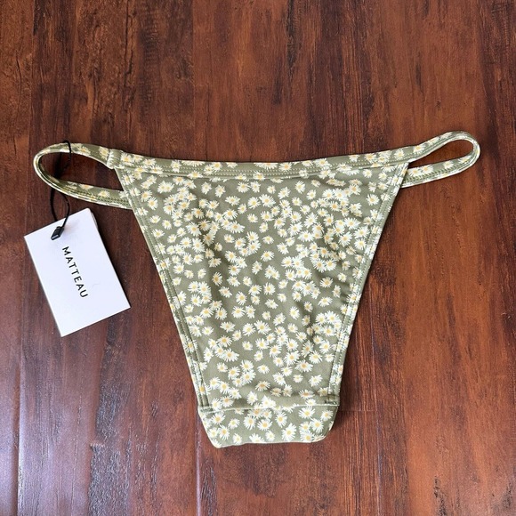 NWT MATTEAU Floral Print Petite Brief Bikini Bottom in Spring Daisy - Picture 4 of 10
